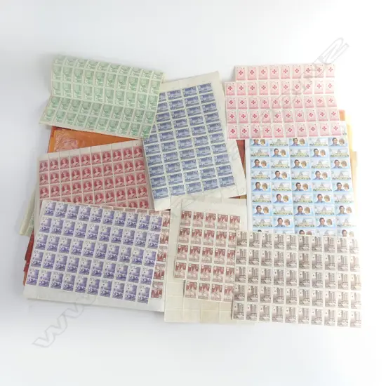BOX LGE QUANTITY NZ MINT SHEETS VINTAGE STAMPS Health etc some decimal 20cents etc