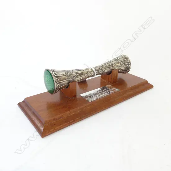 A Peter Woods design silver plate 'Queen's Baton replica XIV Commonwealth Games Auckland