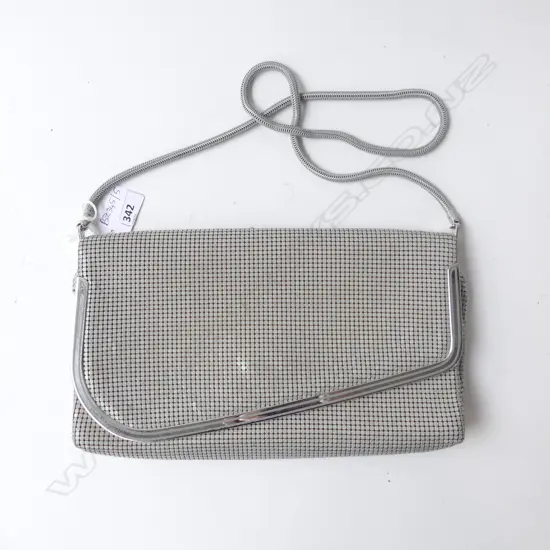 OROTON SILVER CHAIN MESH EVENING BAG W.260mm