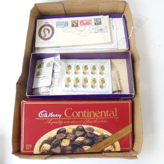 BOX OF STAMP COLLECTION mainly NZ includes FDC's 1967 Decimal Pict. set + mini sheets etc etc