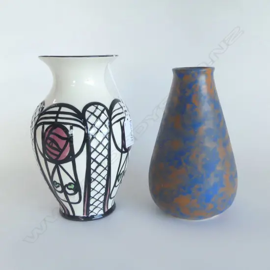 2 VASES; WESCONTREE WARE & LORNA BAILEY OLD ELLGREAVE POTTERY H.200mm