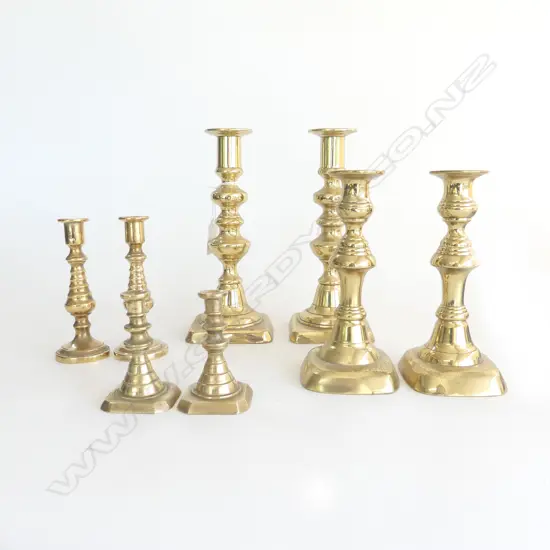 4 PRS BRASS CANDLESTICKS H.200mm