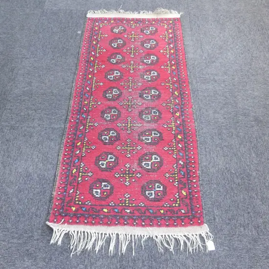 SMALL HAND KNOTTED WOOL PILE RUG 1400x640mm