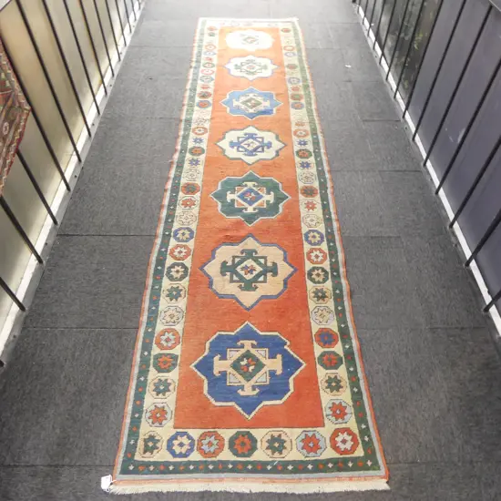 HAND KNOTTED ALL WOOL TURKISH RUNNER 3700x800mm