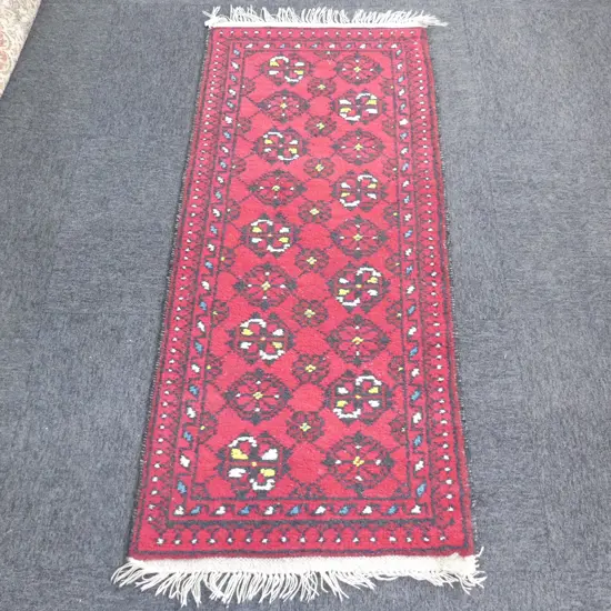 SMALL HAND KNOTTED WOOL PILE RUG 1400x620mm