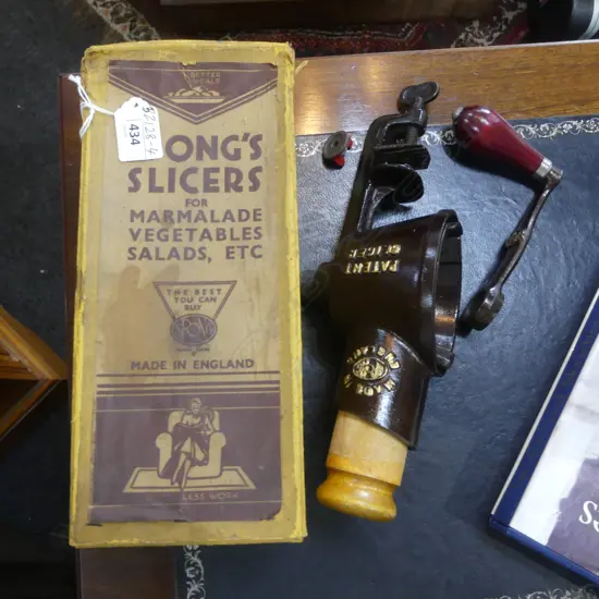 BOXED 'SPONG'S SLICERS' w. ATTACHMENTS & INSTRUCTIONS