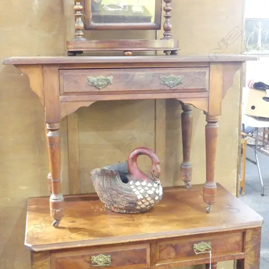 EARLY 20thC DESK 1020x435x690mm BORER SIGN