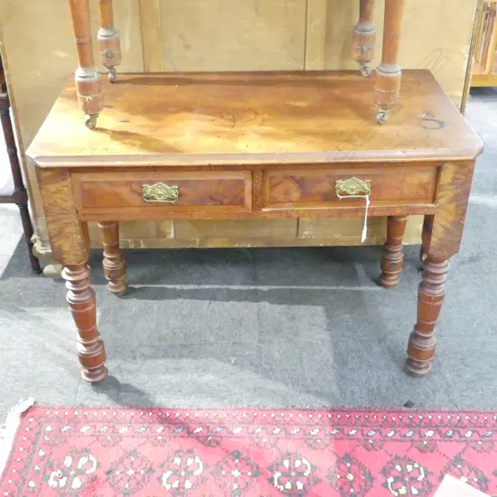 EARLY 20thC DESK w. 2 DRAWERS 1000x530x695mm