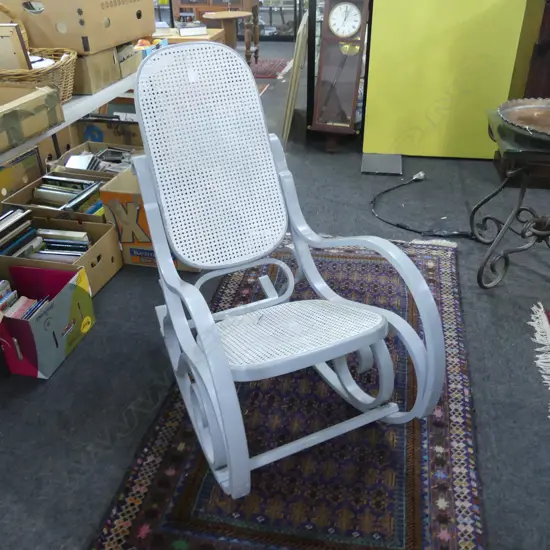 THONET DESIGN PAINTED BENTWOOD ROCKING CHAIR