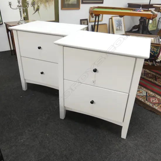 PR WHITE CHALK PAINTED BEDSIDE CABINETS