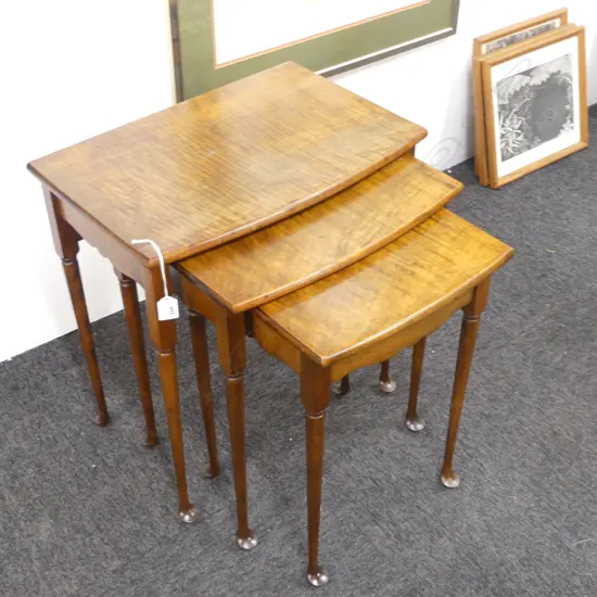 3 NESTING TABLES BURR VENEER 485x335x525mm