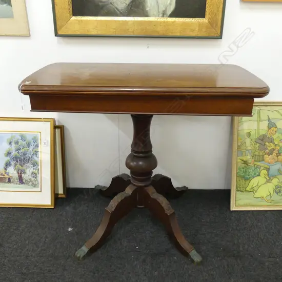 REGENCY STYLE MAHOGANY CARD TABLE 885x435x740mm