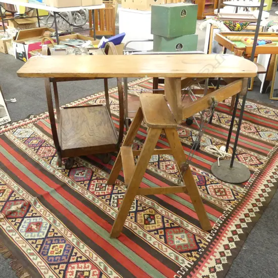VINTAGE WOODEN STEP LADDER / IRONING BOARD