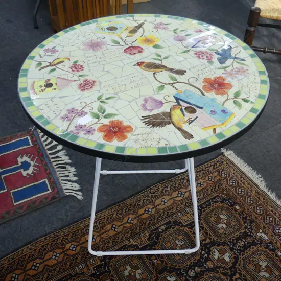 PATIO TABLE - MOSAIC TOP 700mm dia