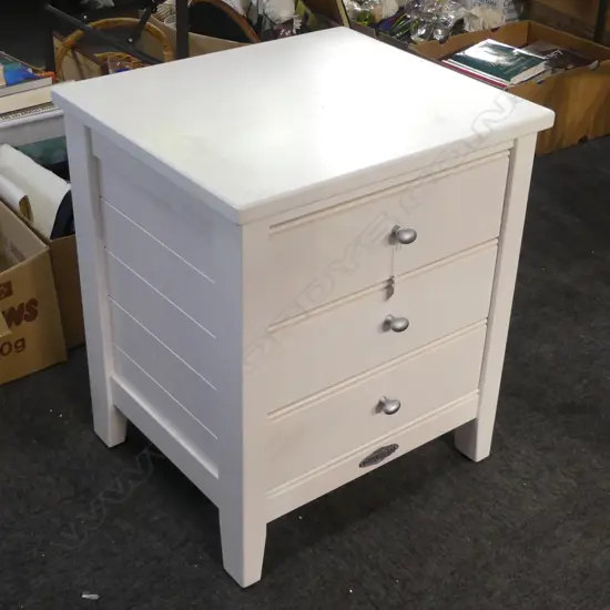 MODERN WHITE PAINTED SINGLE BEDSIDE DRAWER 550x475x640mm