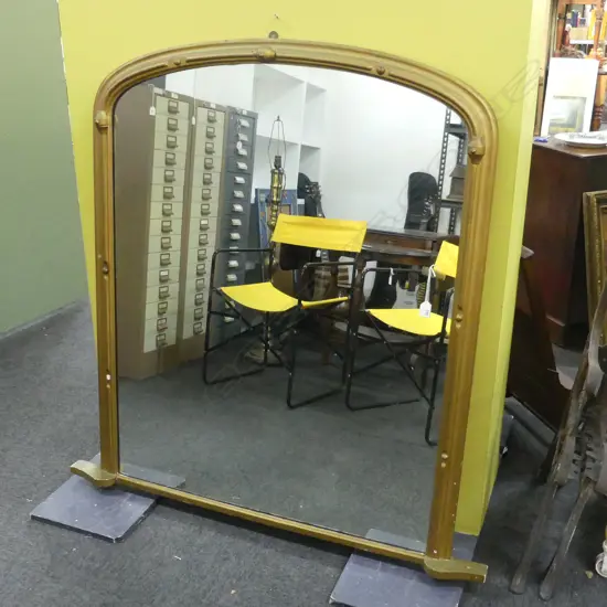 VICTORIAN GOLD PAINTED OVER MANTLE MIRROR 1300x1240mm