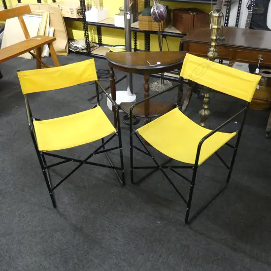 PR YELLOW CANVAS FOLDING CHAIRS