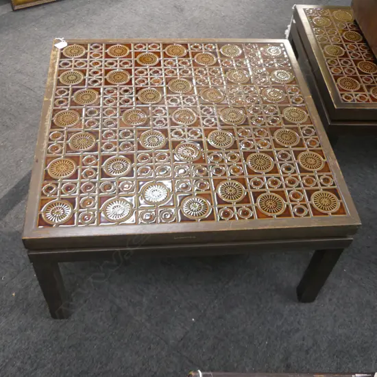 RETRO 'CORONET' MOSAIC TILE TOP COFFEE TABLE - NZ DESIGNMARK 755x755x400mm