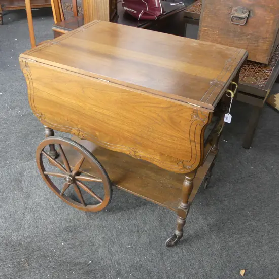 MAHOGANY TEA TROLLEY