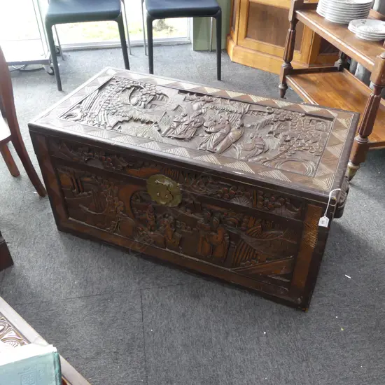 CARVED CAMPHOR CHEST 1100x520x500mm