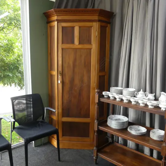 EARLY 20thC PANELLED CORNER WARDROBE 740x740x2060mm 