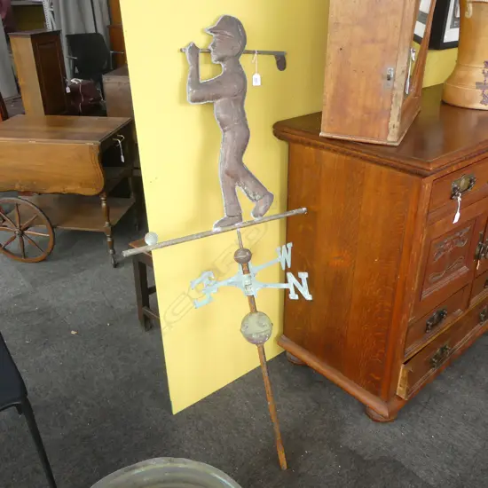COPPER WEATHER VANE GOLFER H1M400MM