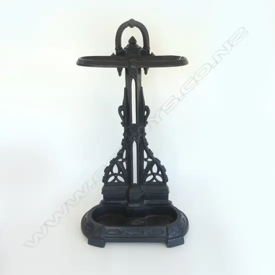 GOTHIC style METAL UMBRELLA STAND painted black. H.690mm