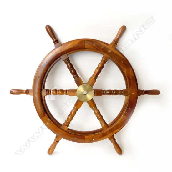 WOODEN DECORATIVE SHIPS WHEEL 760mm dia