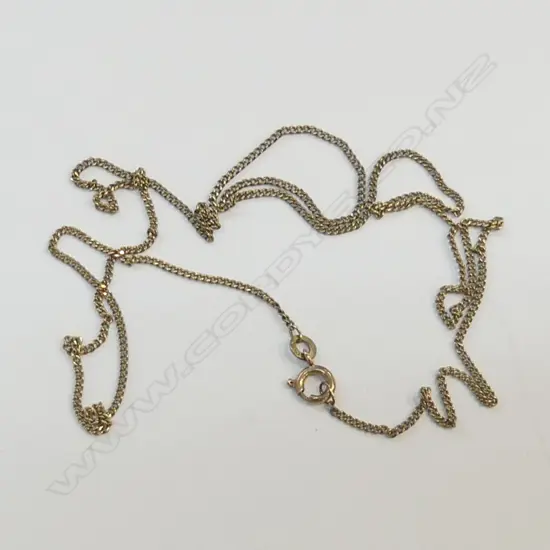 8CT (333) GOLD CURB LINK PENDENT  CHAIN 2.7GMS