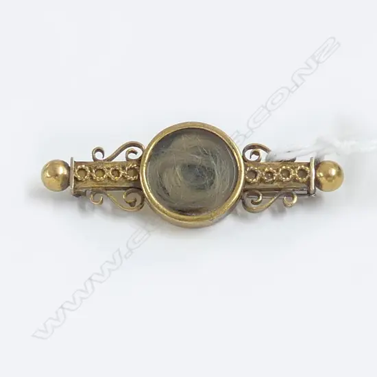 15ct gold late 19thC MOURNING BROOCH 4.66gms.