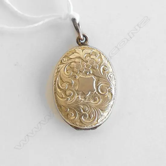 ANTIQUE ROLLED GOLD ENGRAVED LOCKET (20332)