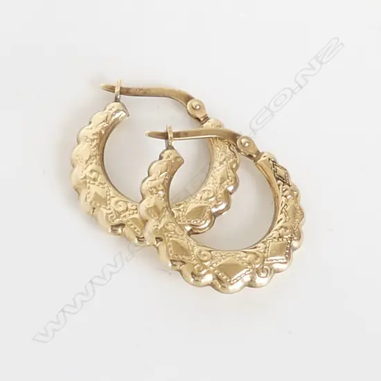 PR 9CT HOOP EARRINGS 1.4gms
