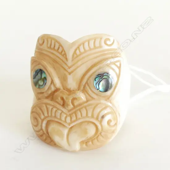 CARVED BONE TIKI RING - EXTRA LG SIZE