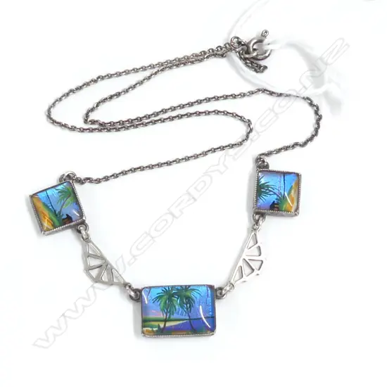 SMALL BUTTERFLY WING NECKLACE. L.390mm
