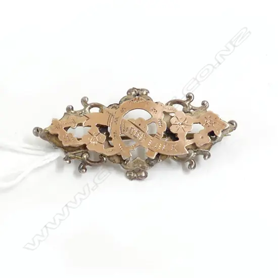 SILVER & GOLD 'GOOD LUCK' BROOCH 1917