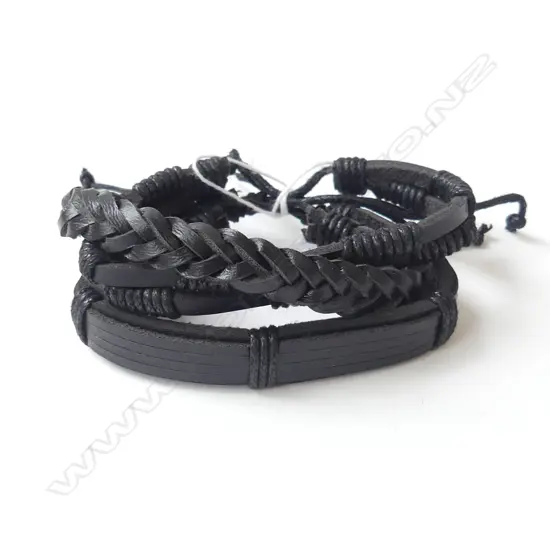 TRIO LEATHER BOHEMIAN BRACELETS