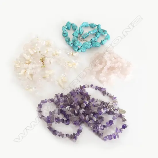 BAG LOT GEMSTONE NECKLACES 