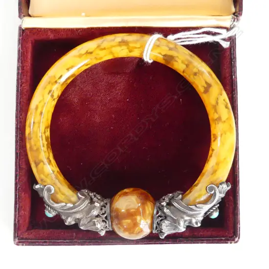 VINTAGE BAKELITE? & SILVER BANGLE