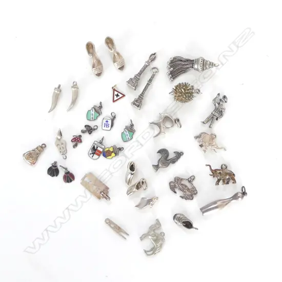 COLLECTION OF SILVER CHARMS 925 &CONTINENTAL 70GMS