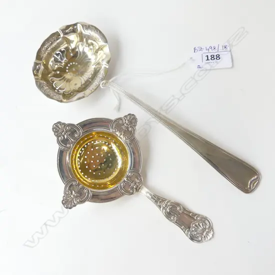 2 CONTINENTAL SILVER SUGAR SIFTING SPOONS 79gms