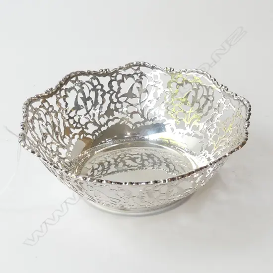 835 SILVER PIERCED BOWL 175mm dia 170gms