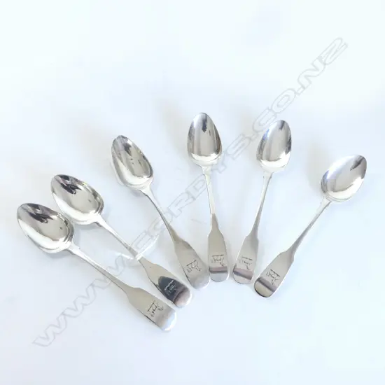 6 GEORGIAN STG SILVER TEASPOONS, DUBLIN 98gms