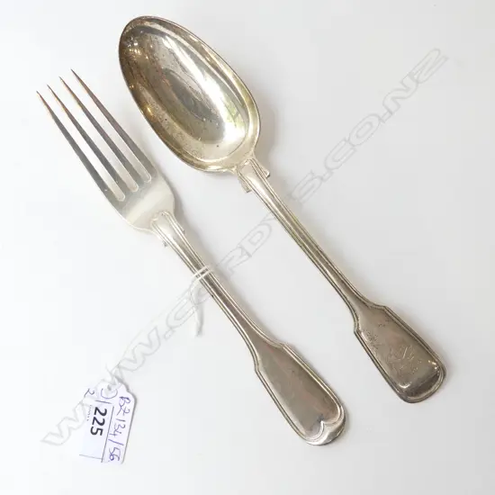 STG SILVER FORK & SPOON, LONDON 1833 178gms