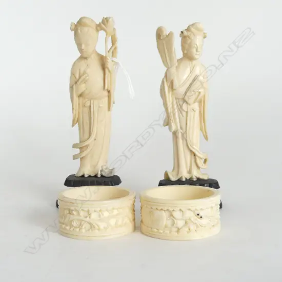 PR CARVED IVORY FIGURES H.120mm, PR NAPKIN RINGS