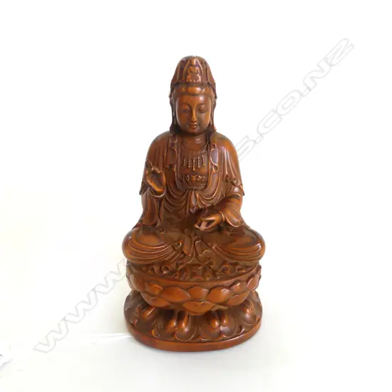 CARVED WOODEN BUDDHA H.105mm