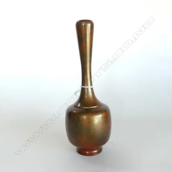 RTV MEIJI JAPANESE BRONZE SPECIMAN VASE overlaid gold speckle H.25mm