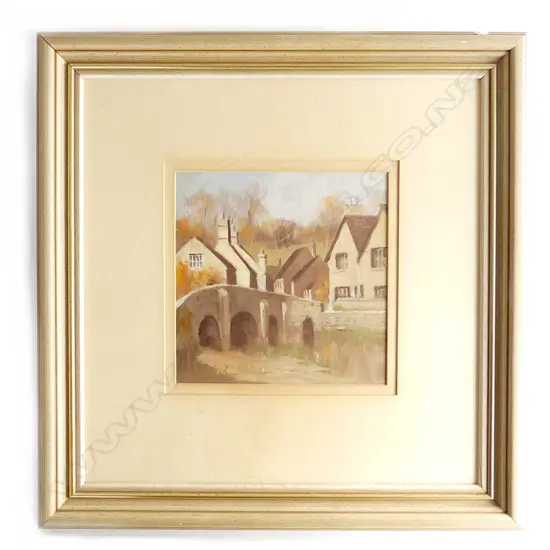 WAYNE SINCLAIR OIL 'CASTLECOOMBE-WILTSHIRE' signed. Labelled verso. 205 x 205mm.