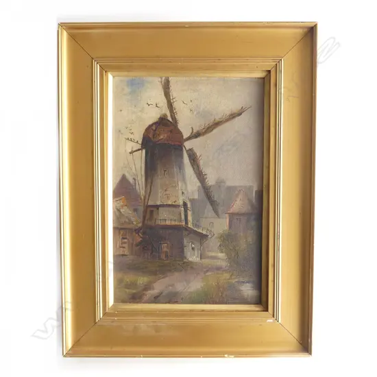 c1900 OIL ON CANVAS. WINDMILL UNSIGNED ? 265 X 170mm