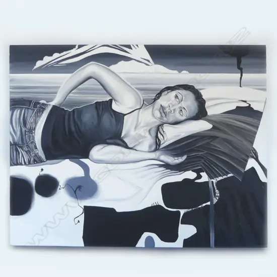 ANDREA COOPER ACRYLIC PAINTING 'DIVIDED BELONGING' 555 X 710Mmm