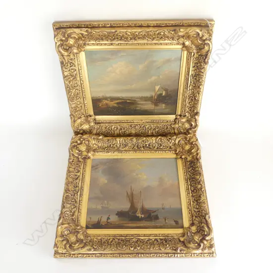 ARTIST UNKNOWN, 2 19thC LANDSCAPES, OIL ON CANVAS 245x290mm